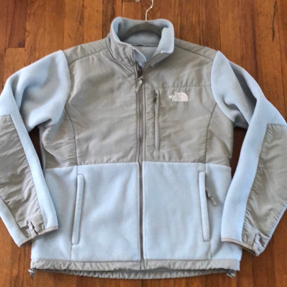 The North Face Denali jacket in blue and grey